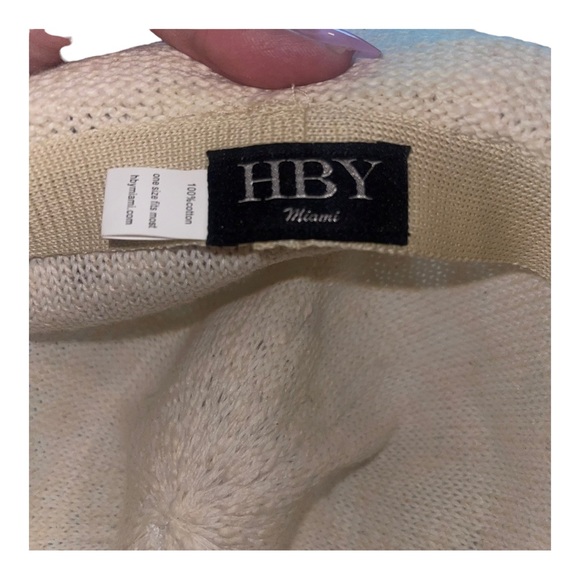 HBY MIAMI Ivory Straw Fedora Hat NWOT - Picture 6 of 6